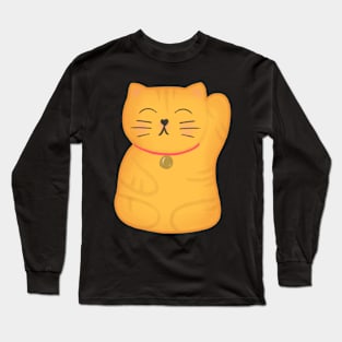 Orange Neko Cat Long Sleeve T-Shirt